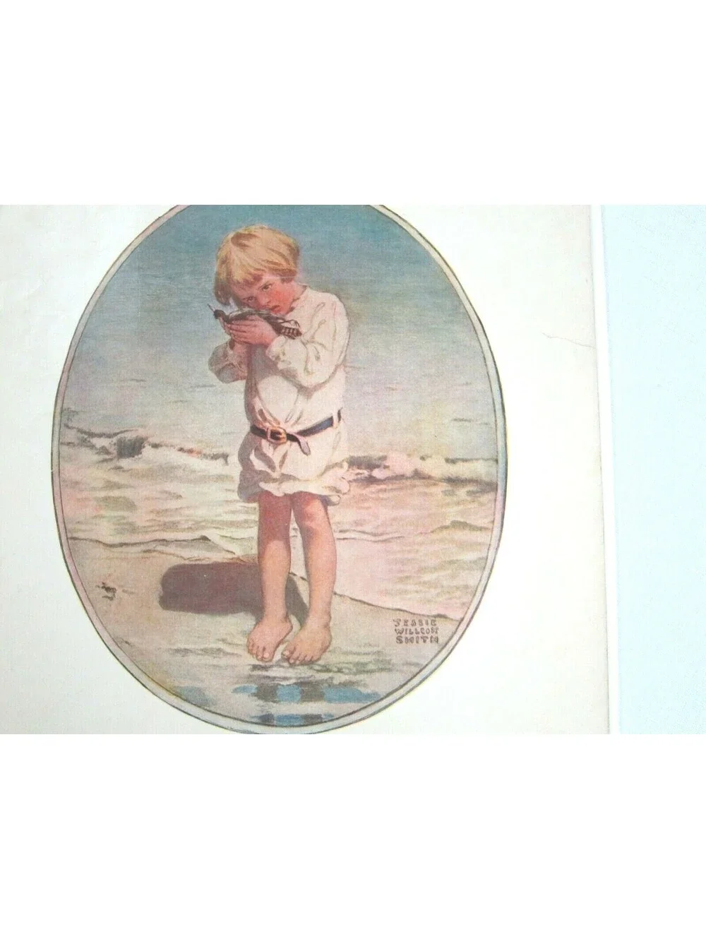Antique 1914 Collier's Litho Art Print Billy Boy by Jessie Willcox Smith 15x12